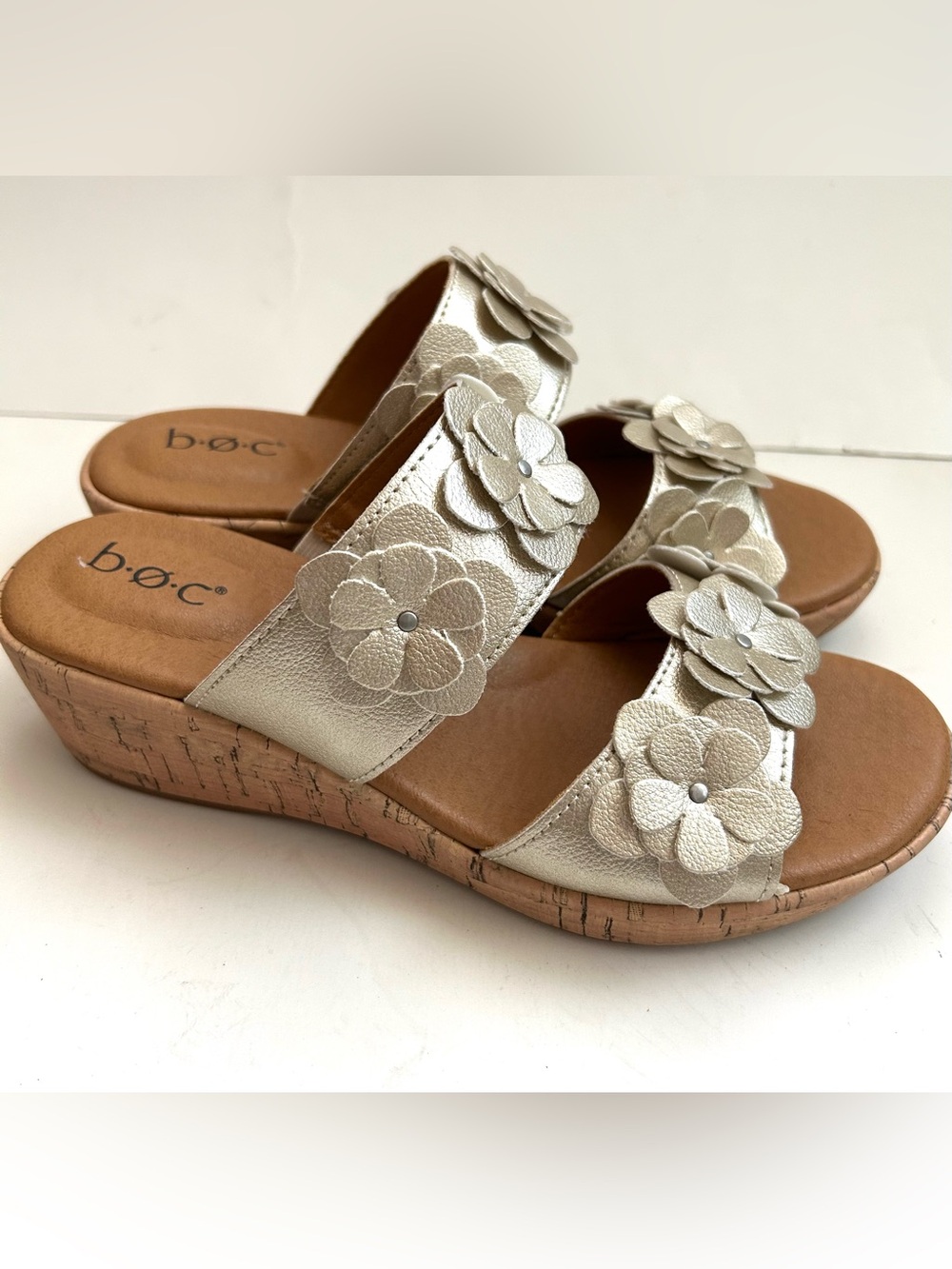 BOC Wedges Sandals Metallic Platinum Gold Wedges Shoes Women’s BOC Sandals New
